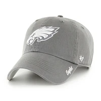 Women's '47 Gray Philadelphia Eagles Luminance Cheer Clean Up Adjustable Hat