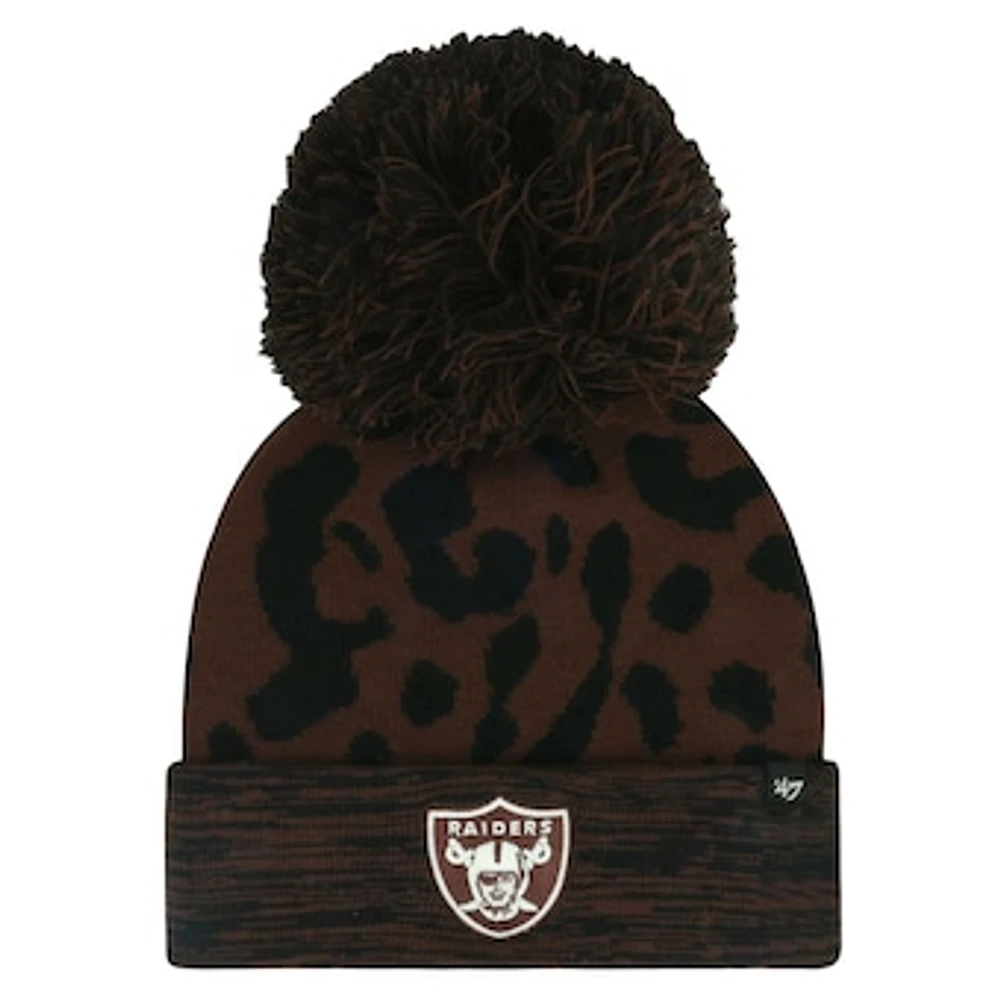 Women's '47 Brown Las Vegas Raiders Cacao Cuffed Knit Hat with Pom