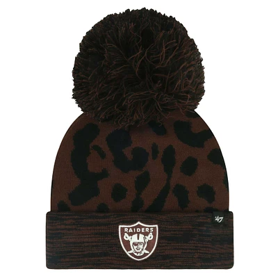 Women's '47 Brown Las Vegas Raiders Cacao Cuffed Knit Hat with Pom