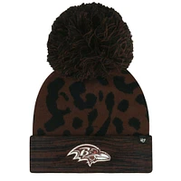 Women's '47 Brown Baltimore Ravens Cacao Cuffed Knit Hat with Pom