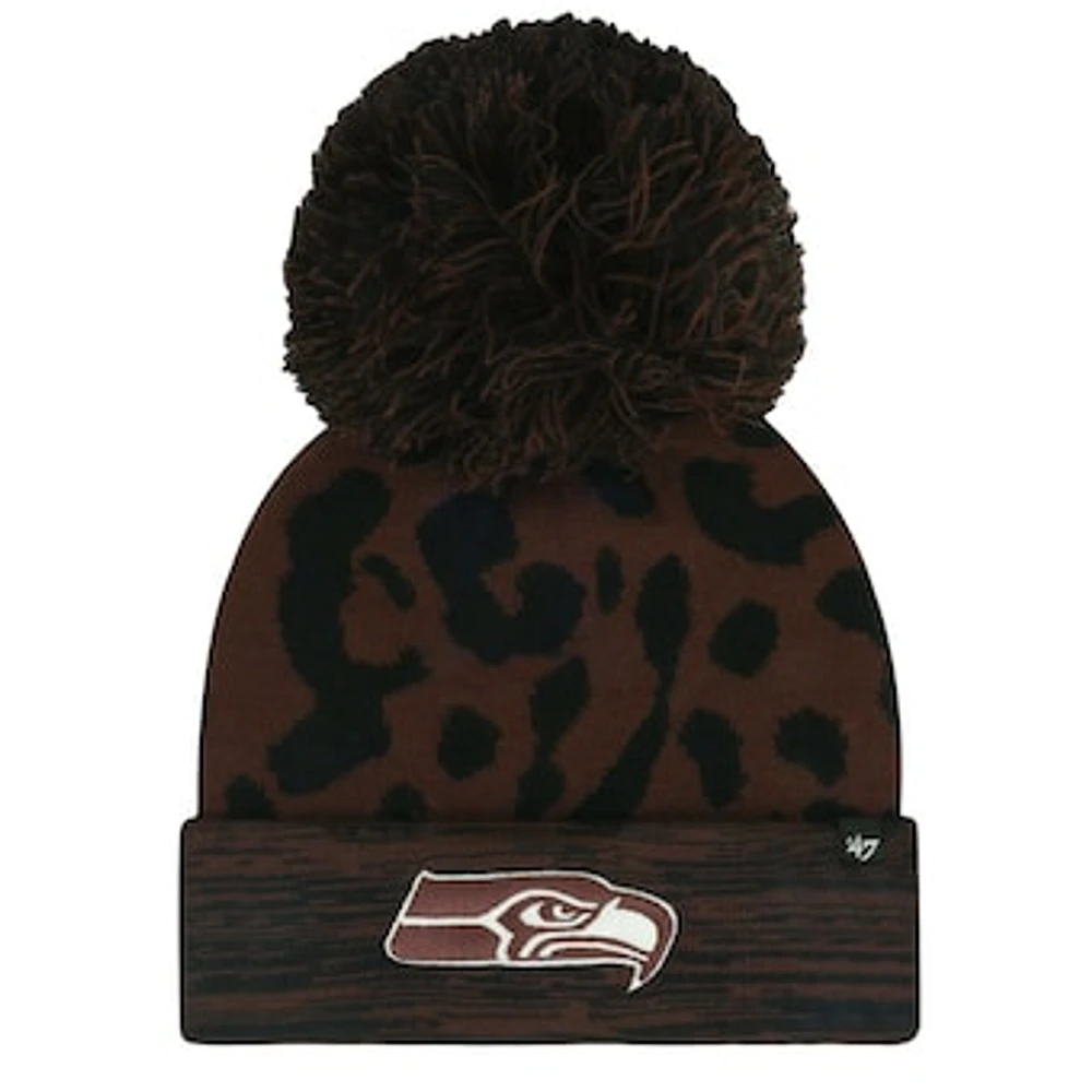 Women's '47 Brown Seattle Seahawks Cacao Cuffed Knit Hat with Pom