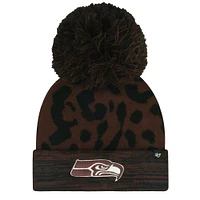 Women's '47 Brown Seattle Seahawks Cacao Cuffed Knit Hat with Pom