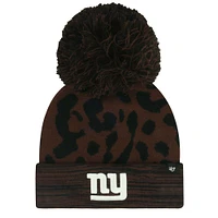 Women's '47 Brown New York Giants Cacao Cuffed Knit Hat with Pom