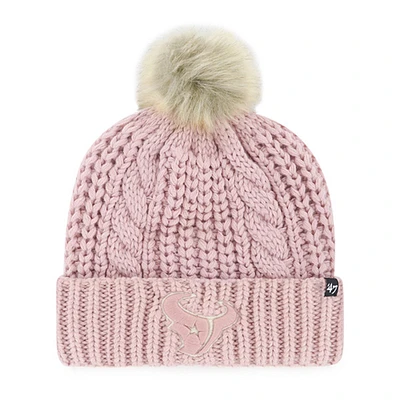 Women's '47 Dusty Rose Houston Texans Meeko Cuffed Knit Hat with Pom