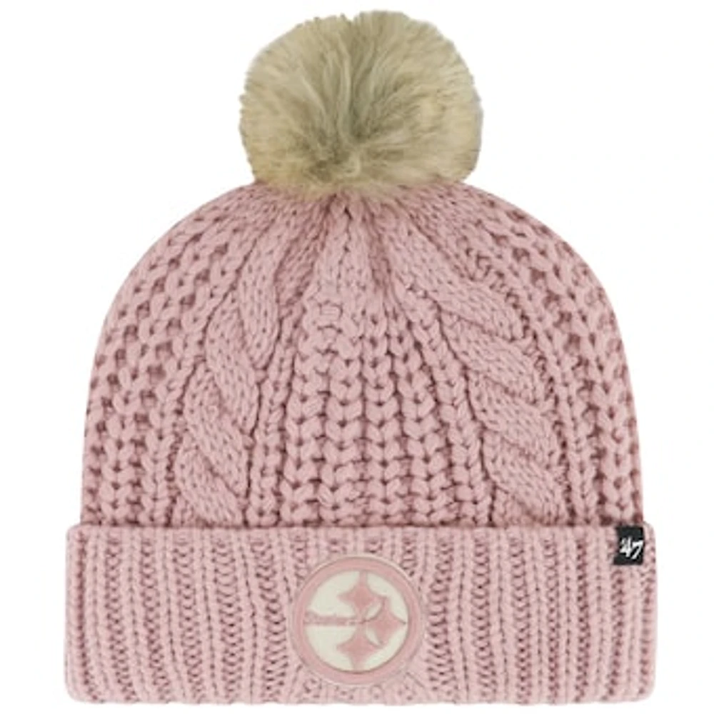 Women's '47 Pink Pittsburgh Steelers Meeko Dusty Rose Cuffed Knit Hat with Pom