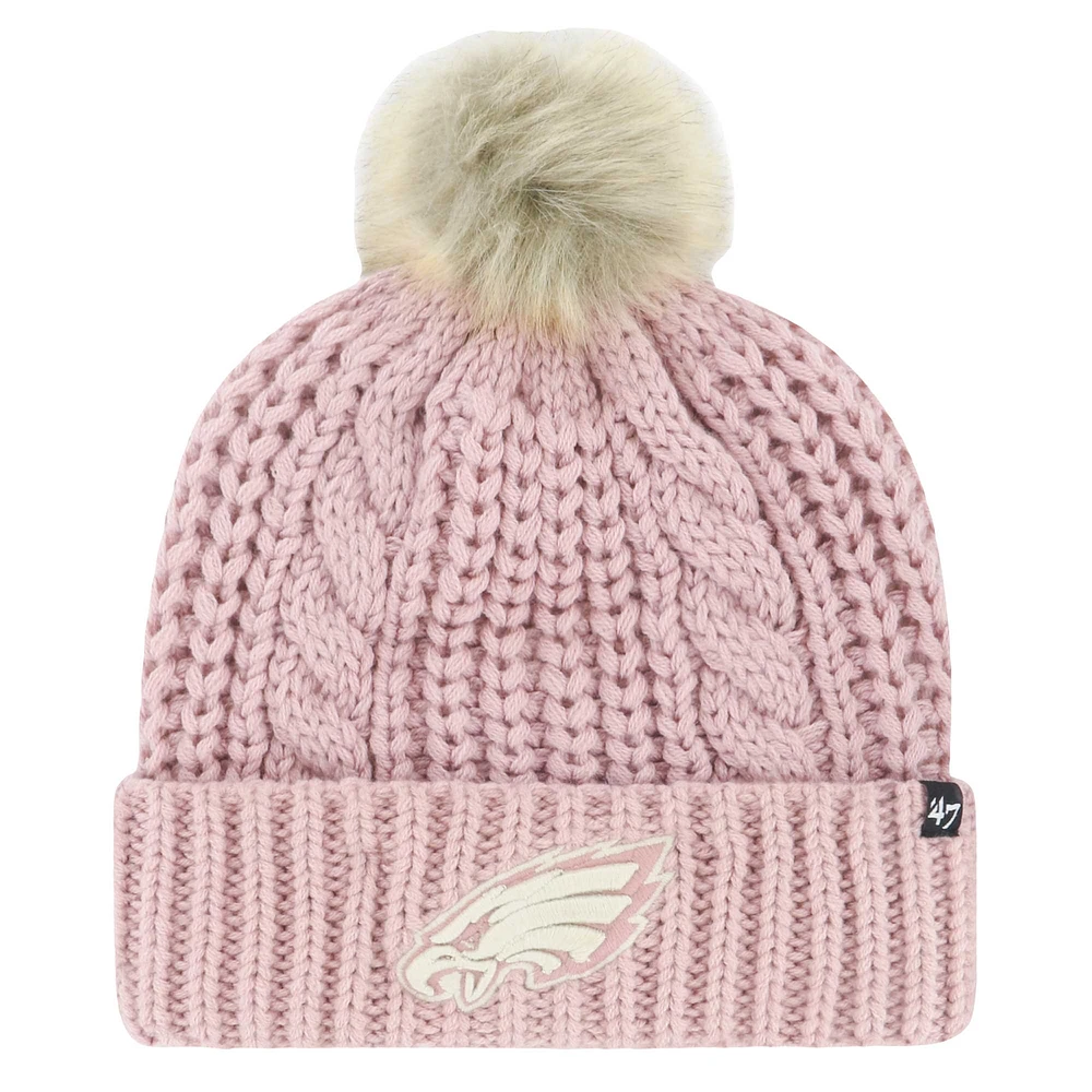 Women's '47 Pink Philadelphia Eagles Meeko Dusty Rose Cuffed Knit Hat with Pom