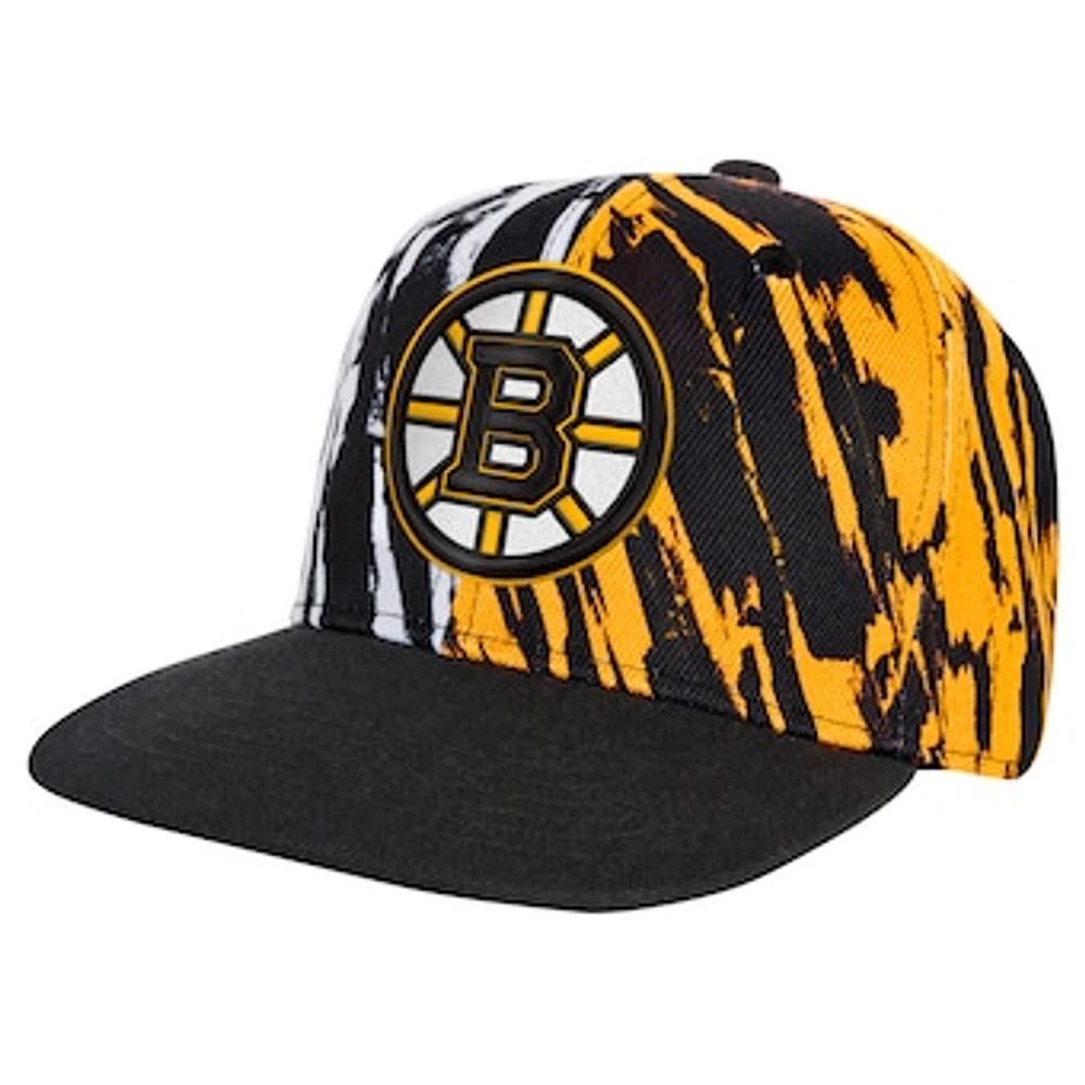 Youth Black Boston Bruins Propel Flat Brim Snapback Hat