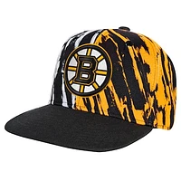 Youth Black Boston Bruins Propel Flat Brim Snapback Hat