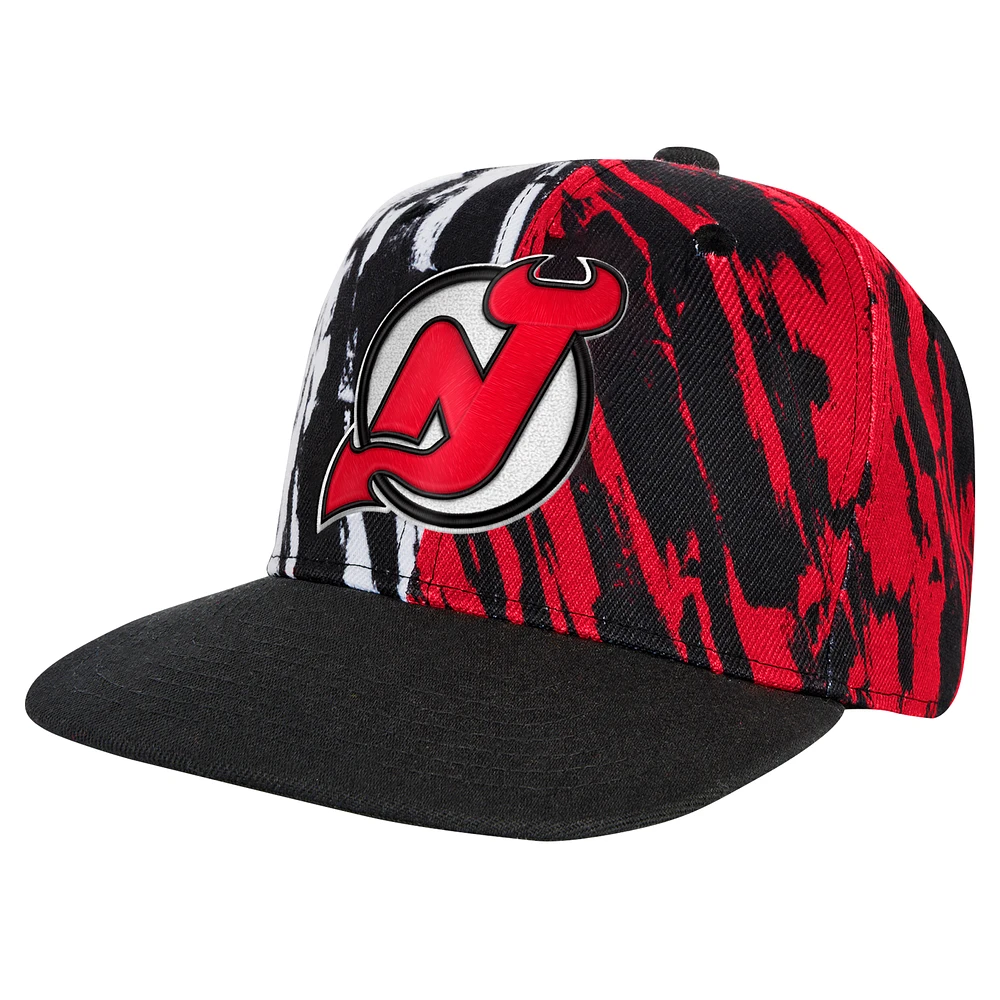 Youth Black New Jersey Devils Propel Flat Brim Snapback Hat