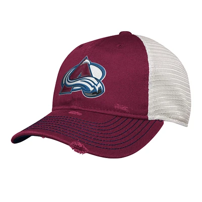 Youth Burgundy Colorado Avalanche Slouch Trucker Adjustable Hat