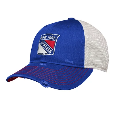 Youth Blue New York Rangers Slouch Trucker Adjustable Hat