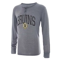 Men's Concepts Sport Gray Boston Bruins Takeaway Henley Long Sleeve T-Shirt