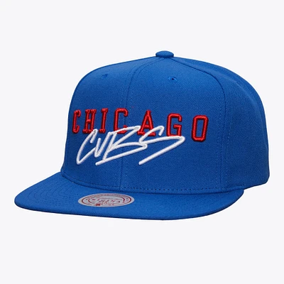 Men's Mitchell & Ness Royal Chicago Cubs Team Tagged Snapback Hat