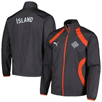 Men's Puma Charcoal Iceland National Team 2024 Pre-Match Full-Zip Hoodie Jacket