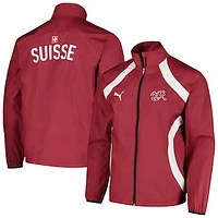 Men's Puma Red Switzerland National Team 2024 Pre-Match Full-Zip Hoodie Jacket