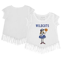 Toddler Tiny Turnip  White Kentucky Wildcats Fringe T-Shirt