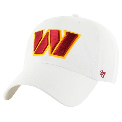 Men's '47 White Washington Commanders Clean Up Adjustable Hat