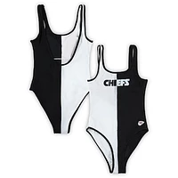 Women's G-III 4Her by Carl Banks Black/White Kansas City Chiefs Last Stand One-Piece Swimsuit