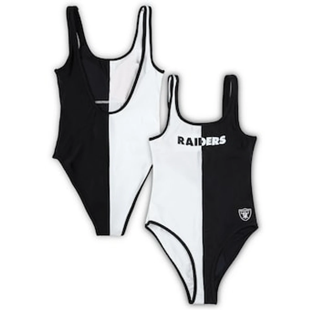 Women's G-III 4Her by Carl Banks Black/White Las Vegas Raiders Last Stand One-Piece Swimsuit