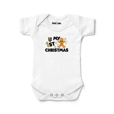 Newborn & Infant Chad Jake  White Vegas Golden Knights Gingerbread Christmas Bodysuit
