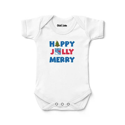 Newborn & Infant Chad Jake  White New York Rangers Jolly Christmas Bodysuit