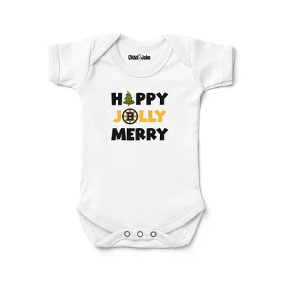 Newborn & Infant Chad Jake  White Boston Bruins Jolly Christmas Bodysuit