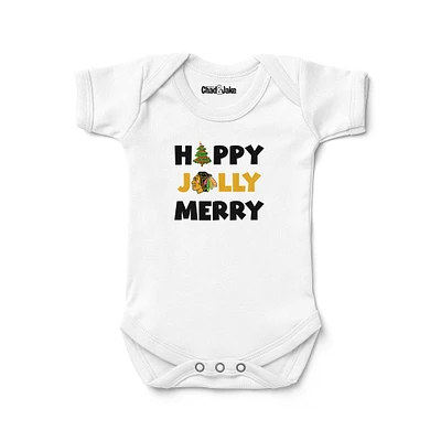 Newborn & Infant Chad Jake  White Chicago Blackhawks Jolly Christmas Bodysuit
