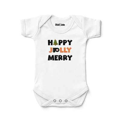 Newborn & Infant Chad Jake  White Philadelphia Flyers Jolly Christmas Bodysuit