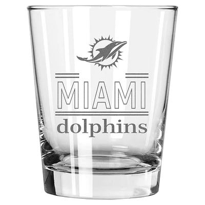 The Memory Company Miami Dolphins 15oz. Double Old Fashioned Glass