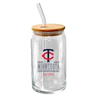 The Memory Company Minnesota Twins 16oz. Classic Crew Beer Glass with Bamboo Lid