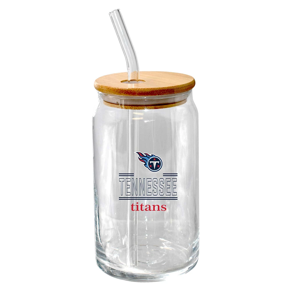 The Memory Company Tennessee Titans 16oz. Classic Crew Beer Glass with Bamboo Lid