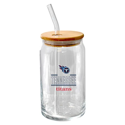 The Memory Company Tennessee Titans 16oz. Classic Crew Beer Glass with Bamboo Lid