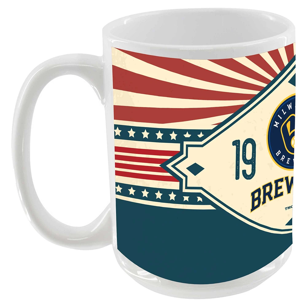 Milwaukee Brewers 15oz. Americana Diamond Mug