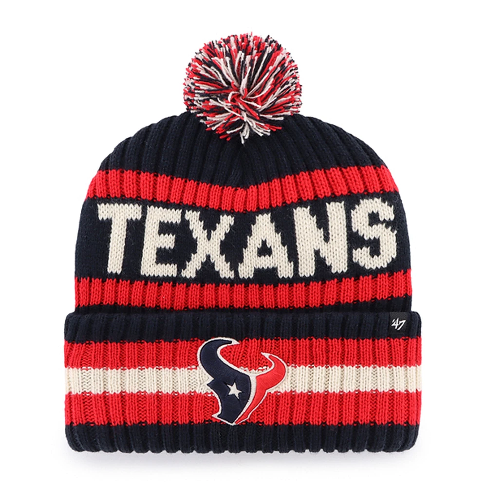 Men's '47 Navy Houston Texans Bering Cuffed Knit Hat with Pom