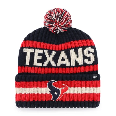 Men's '47 Navy Houston Texans Bering Cuffed Knit Hat with Pom