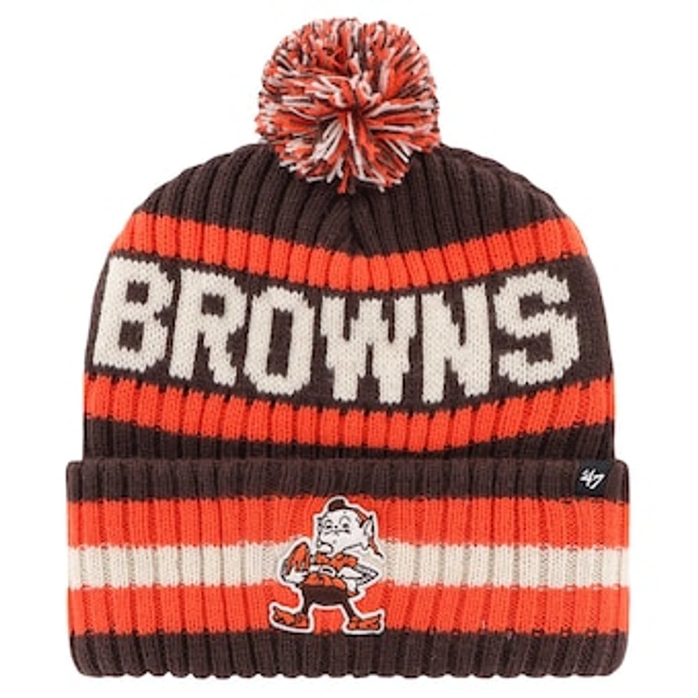 Men's '47 Brown Cleveland Browns Bering Legacy Cuffed Knit Hat with Pom