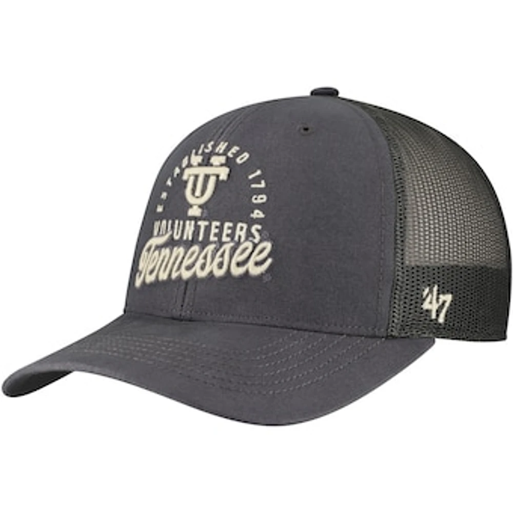 Men's '47 Charcoal Tennessee Volunteers Pitstop Trucker Adjustable Hat