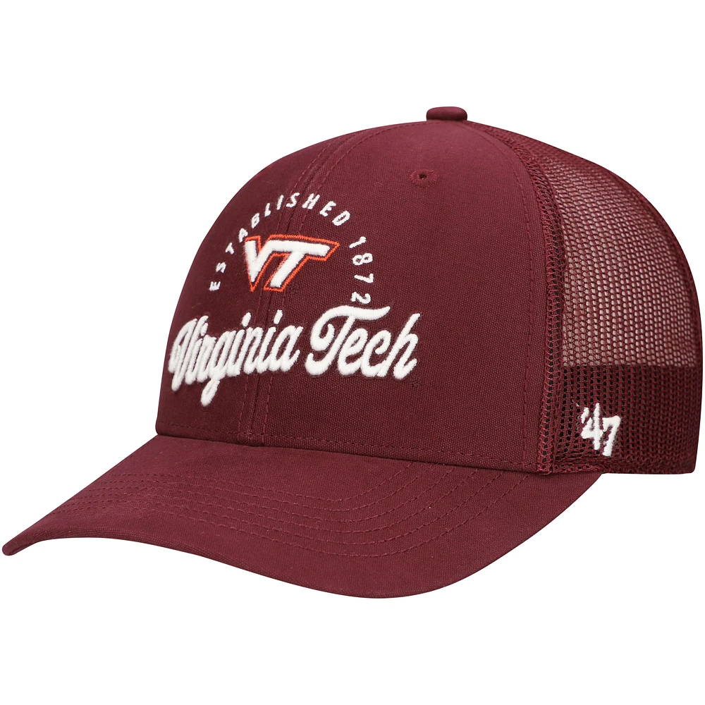 Men's '47 Maroon Virginia Tech Hokies Pitstop Trucker Adjustable Hat