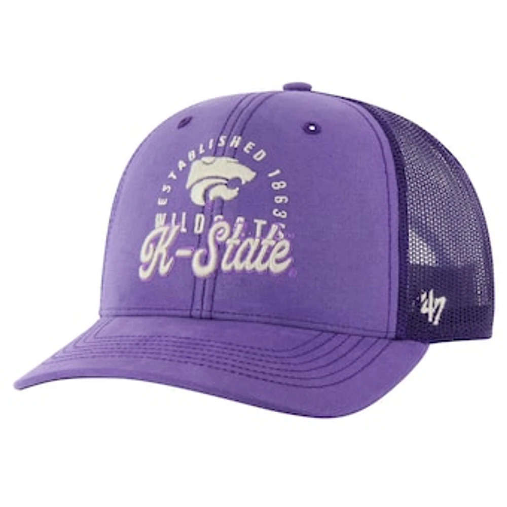 Men's '47 Purple Kansas State Wildcats Pitstop Trucker Adjustable Hat