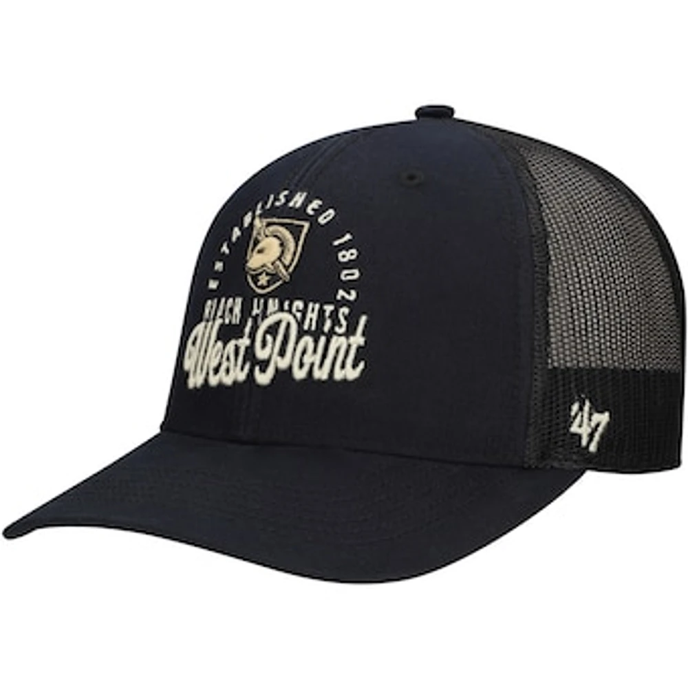 Men's '47 Black Army Black Knights Pitstop Trucker Adjustable Hat