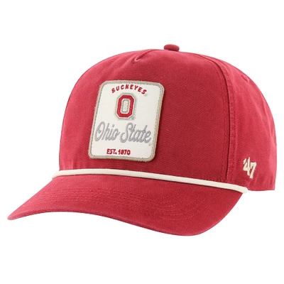 Men's '47 Scarlet Ohio State Buckeyes Pitstop Hitch Rope Adjustable Hat