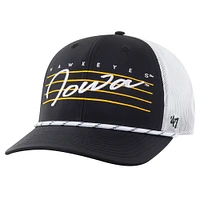 Men's '47 Black Iowa Hawkeyes Downburst Trucker Adjustable Hat