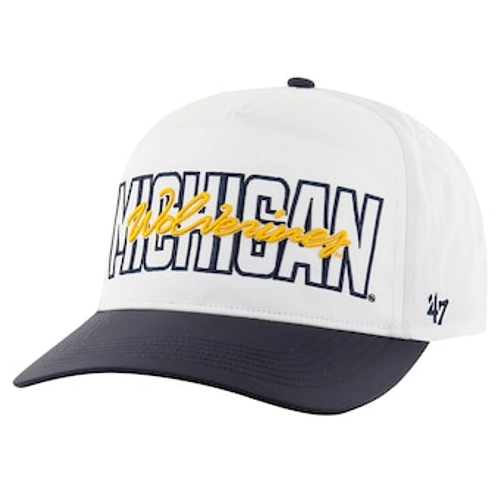 Men's '47  White Michigan Wolverines Lineman Hitch Adjustable Hat