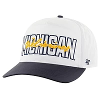 Men's '47  White Michigan Wolverines Lineman Hitch Adjustable Hat