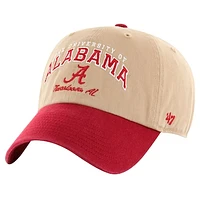 Men's '47 Khaki Alabama Crimson Tide Local Clean Up Adjustable Hat