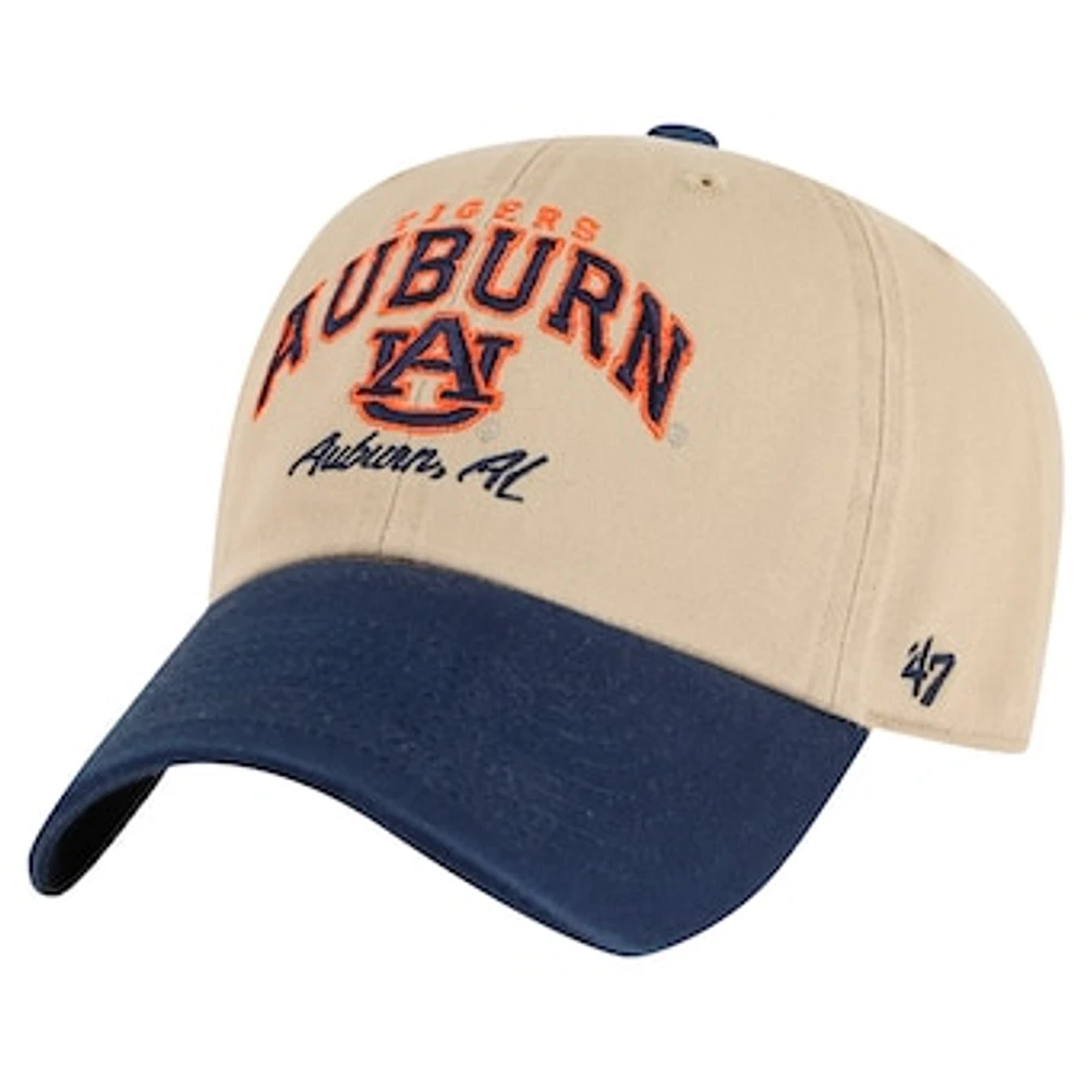 Men's '47 Khaki Auburn Tigers Local Clean Up Adjustable Hat