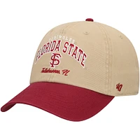 Men's '47 Khaki Florida State Seminoles Local Clean Up Adjustable Hat