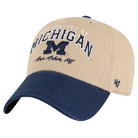 Men's '47 Khaki Michigan Wolverines Local Clean Up Adjustable Hat