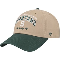 Men's '47 Khaki Michigan State Spartans Local Clean Up Adjustable Hat