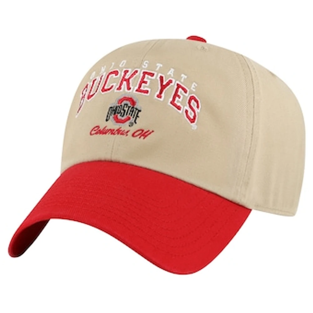 Men's '47 Khaki Ohio State Buckeyes Local Clean Up Adjustable Hat